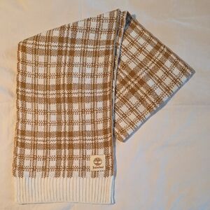 Timberland Tan and Cream Checkered Scarf